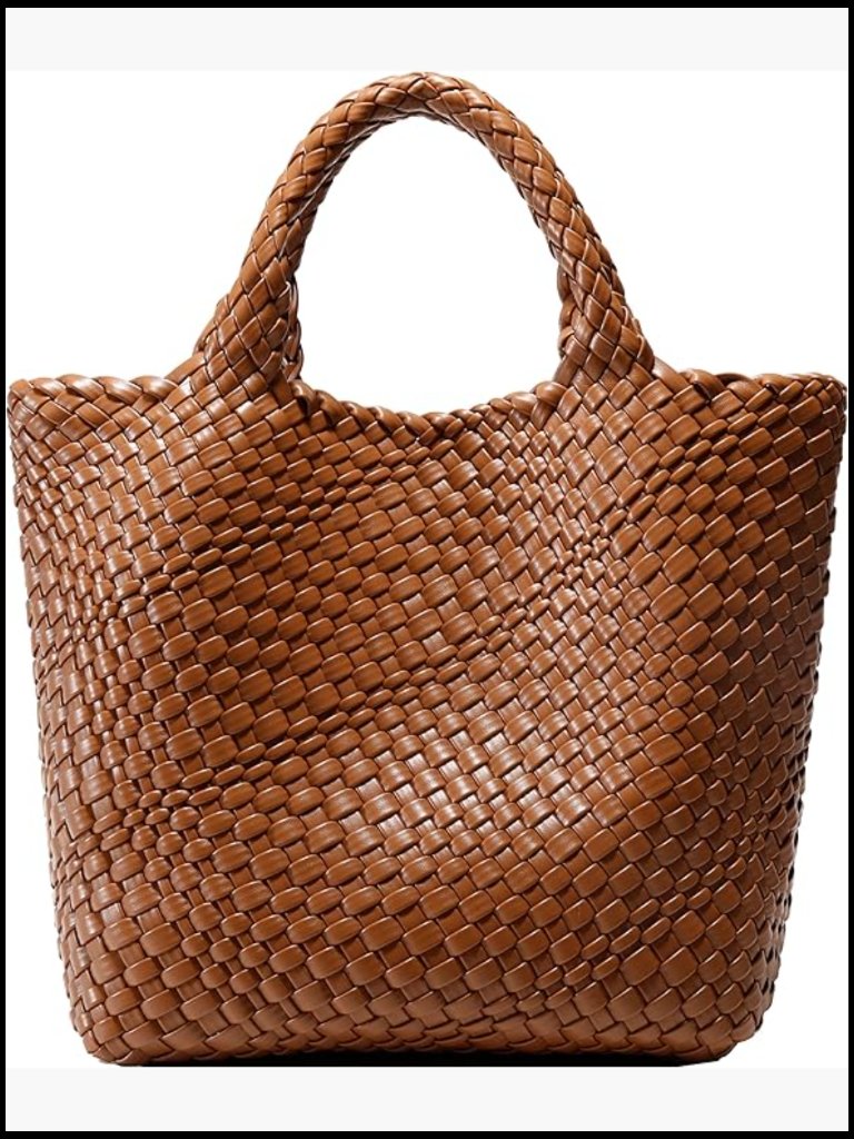 Vegan Leather Tote Shoulder Bag Handmade Summer Beach Travel Chic Boho